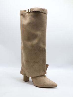 Kozaki damskie ocieplane na obcasie (36-41) HQ379-1 KHAKI