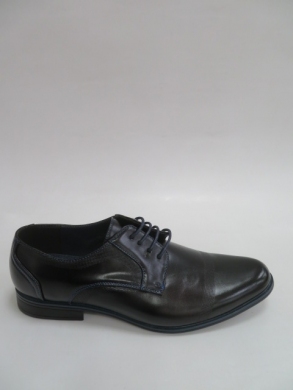 Półbuty męskie -skórzane (46-48) EXC 428 BLACK/BLUE