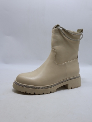 Botki damskie na płaskim (36-41) 9538 BEIGE