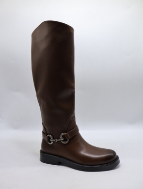 Kozaki damskie na płaskim (36-41) 52177 BROWN