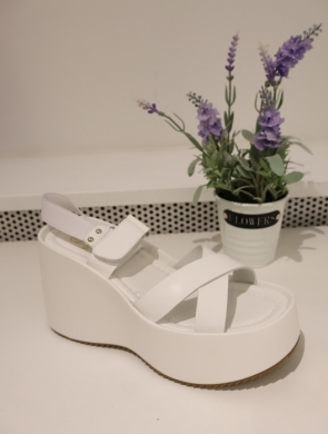 Sandały damskie na koturnie (36-41) 11206 WHITE
