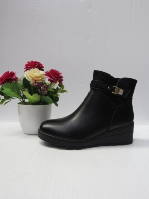 Botki damskie ocieplane na koturnie (36-41) 602-1 BLACK