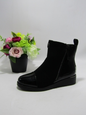 Botki damskie ocieplane na płaskim (36-41) SG887 BLACK