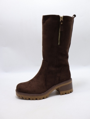 Kozaki damskie ocieplane na obcasie (36-41) LT151 BROWN