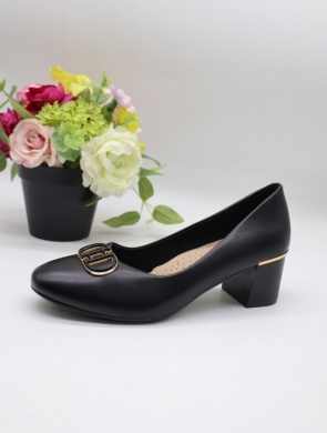 Czółenki damskie na obcasie (36-41) 2805-1D BLACK