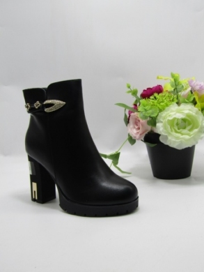 Botki damskie ocieplane na obcasie (36-41) B137-1 BLACK