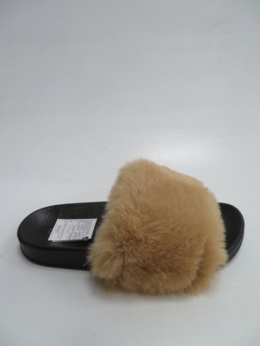 Klapki damskie z futerkiem (36-41) LE-398 KHAKI
