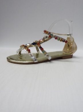 Sandały damskie na płaskim (36-41) D6525 SILVER