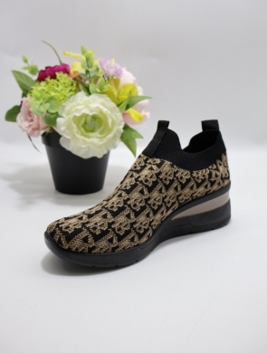 Buty sportowe damskie na koturnie (36-41) FJHY-1 BL/COFFE