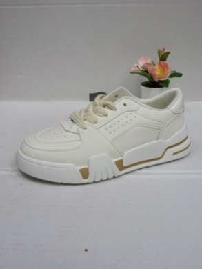 Buty sportowe damskie na płaskim (36-41) FOH-37 WHITE/ORANGE