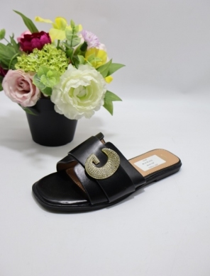 Klapki damskie na płaskim (36-41) 88-23 BLACK