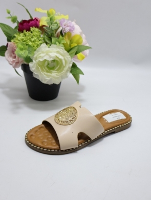 Klapki damskie na płaskim (36-41) L2857 BEIGE