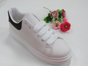 Buty sportowe damskie na płaskim (36-41) M-623-2 WH/BLACK