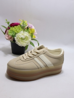 Buty sportowe damskie na płaskim (36-41) GB025 BEIGE