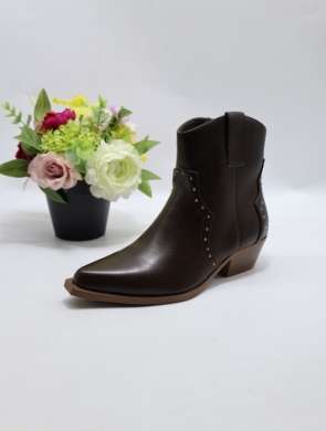 Botki damskie na obcasie (36-41) 9690A BROWN