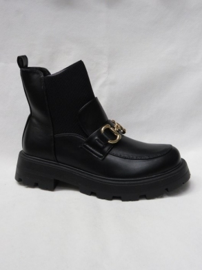 Botki damskie na płaskim (36-41) D86911 BLACK