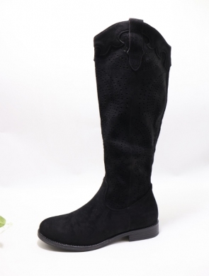 Kozaki damskie na płaskim (36-41) H198-1 BLACK