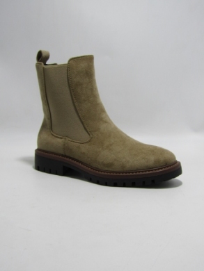 Botki damskie ocieplane na płaskim (36-41) 68208 KHAKI/PU