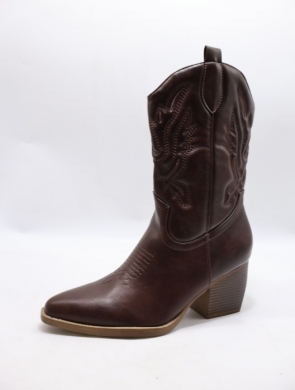 Botki damskie na obcasie (36-41) CHC387 BROWN