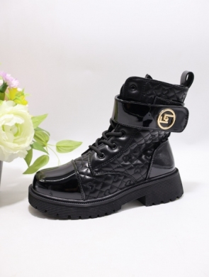 Botki dziewczęce ocieplane (31-36) 9901C BLACK