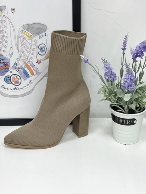 Kozaki damskie na obcasie (36-41) 5733 KHAKI