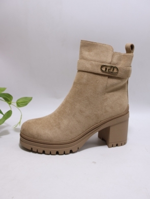 Botki damskie ocieplane na obcasie (36-41) HB-227 KHAKI
