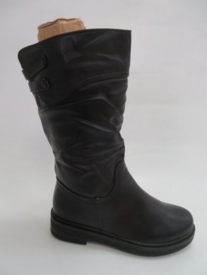 Kozaki damskie ocieplane na płaskim (36-41) Z1-9 BLACK
