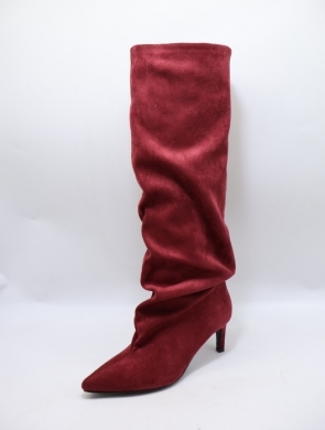 Kozaki damskie na szpilce (36-41) K683 WINE