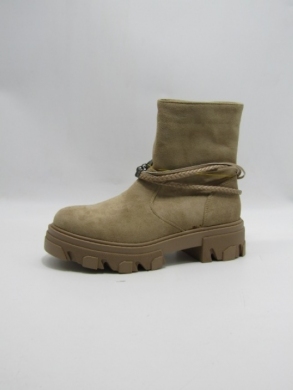 Botki damskie ocieplane na płaskim (36-41) NS305 KHAKI