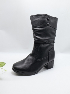 Kozaki damskie ocieplane na obcasie (39-43) D88138-82 BLACK