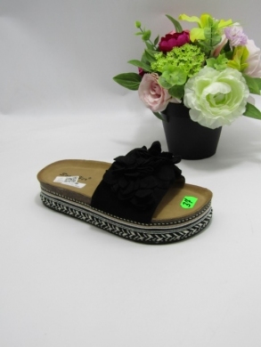 Klapki damskie na płaskim (36-41) 8-91 BLACK