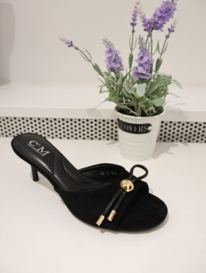 Klapki damskie na szpilce (36-41) 77-668 BLACK