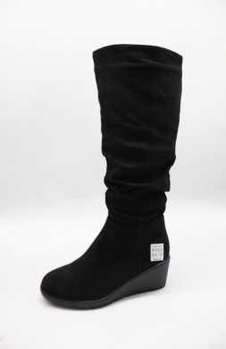Kozaki damskie ocieplane na koturnie (36-41) 8818 BLACK