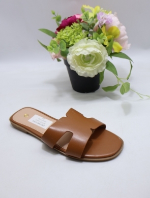 Klapki damskie na płaskim (36-41) SU072 CAMEL