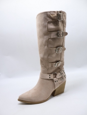 Kozaki damskie na obcasie (36-41) LQ113 BEIGE