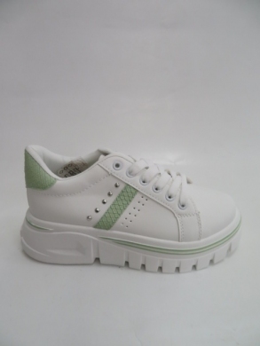 Buty sportowe damskie na płaskim (36-41) 88-25 WHITE/GREEN