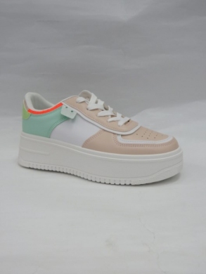 Buty sportowe damskie na koturnie (36-41) SX39 WHITE/PINK
