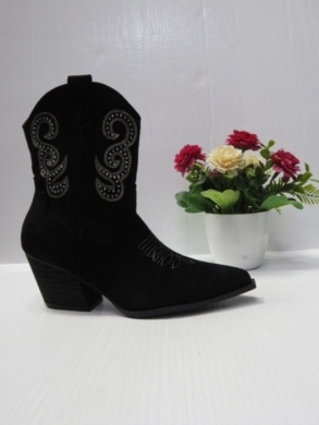 Botki damskie ocieplane na obcasie (36-41) 2623 BLACK
