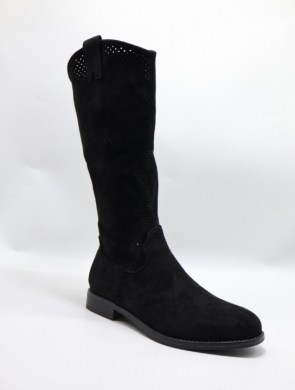 Kozaki damskie na płaskim (36-41) H166 BLACK