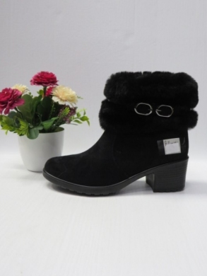 Botki damskie ocieplane na obcasie (36-41) 7601-1 BLACK