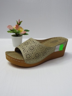 Klapki damskie na koturnie (36-41) 6094-3 BEIGE