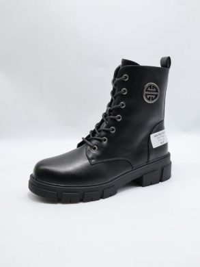 Botki damskie ocieplane na płaskim (36-41) H2405 BLACK