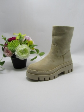 Botki damskie ocieplane na płaskim (36-41) NB004 BEIGE