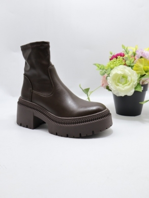 Botki damskie na płaskim (36-41) 9670A BROWN