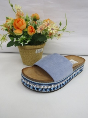 Klapki damskie na koturnie (36-41) 055-137 BLUE