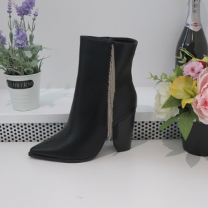 Botki damskie na obcasie (36-41) 9539 BLACK