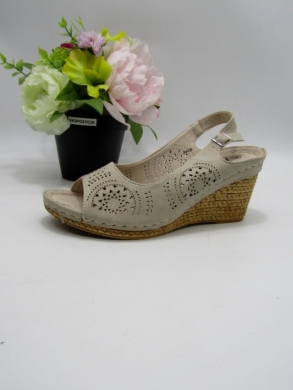 Sandały damskie na koturnie (36-41) 7AA228 BEIGE