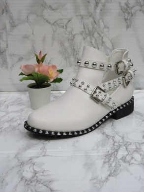 Botki damskie na płaskim (36-41) 6078 WHITE