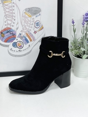 Botki damskie ocieplane na obcasie (36-41) JW166 BLACK