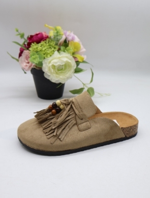 Klapki damskie na płaskim (36-41) DM561 KHAKI